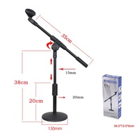 Support de microphone de table réglable avec base lestée et poignée souple pour caissons de basses à embrayage rotatif, amplificateurs de guitare et instruments de musique