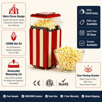 Machine à Popcorn à Air Chaud Sans Huile 1200W Faible en Calories, Blanc et Noir, Circulation d'Air Chaud, Prise EU/US, OEM/ODM, Vente en Gros