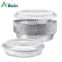 Assiettes rondes jetables en aluminium de 7, 8, 9 et 10 pouces pour pizza à emporter, personnalisables, qualité alimentaire, sans lavage