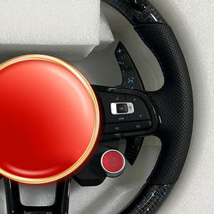 Volante de Fibra de Carbono Forjado Azul para Golf 7.5 <span class=keywords><strong>GTI</strong></span> MK7 <span class=keywords><strong>Polo</strong></span> GTS GTD <span class=keywords><strong>GTI</strong></span> Scirocco R Passat CC R-Line MK6 GLI Passat Jetta - Product Image 3