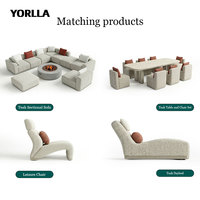 Ensemble de canapés modulaires d'extérieur modernes YORLLA Série Kaelo, tissu résistant aux intempéries, meubles de patio sectionnels pour complexe hôtelier de luxe