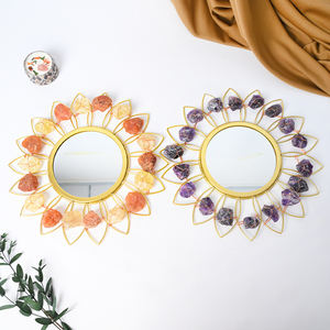 Miroirs en pierres naturelles brutes en gros, bijoux en quartz <span class=keywords><strong>de</strong></span> haute qualité, artisanat en cristal pour la décoration intérieure - Product Image 1