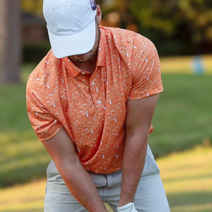 Polo de golf de haute qualité avec logo personnalisé, fermeture éclair 1/4, sublimation, coton 180 g/m², col, chemise d'Halloween pour hommes - Product Image 2