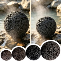 Boule de pierre volcanique au design moderne avec finition naturelle - Durable, sûre, écologique, pour usage extérieur et jardinage