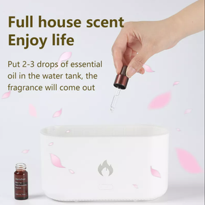 Difusor de Aroma de niebla fría de aire eléctrico portátil de 300ml, humidificador, luz nocturna, efecto de llama, aceite esencial, habitación, llama, luz nocturna - Product Image 3