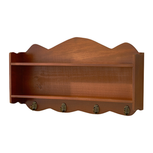 Estante de Almacenamiento Multifuncional de Madera de Dos Niveles, Color Azul Clásico, Duradero, para Sala de Estar, Montado en la Pared - Product Image 1
