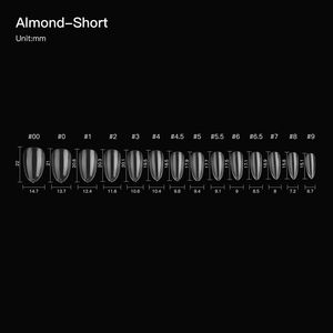 168 unids/caja de puntas de uñas de <span class=keywords><strong>Gel</strong></span> de etiqueta privada X 14 tamaños forma de <span class=keywords><strong>almendra</strong></span> corta Artificial falso cubierta completa puntas de uñas de <span class=keywords><strong>Gel</strong></span> suave - Product Image 3