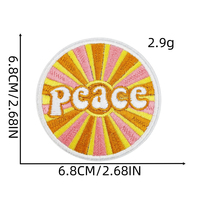 Petites quantités minimales de commande – Adorables patchs thermocollants brodés en forme de fleurs, style bohème, couleur orange, pour l'été, avec motifs Paix, Amour, arc-en-ciel, à faire soi-même pour chapeaux