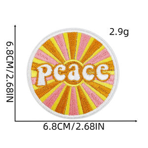 Petits patchs brodés à repasser, motif fleur, paix, amour, arc-en-ciel, style bohème, couleur orange, pour projets DIY, faible MOQ - Product Image 4