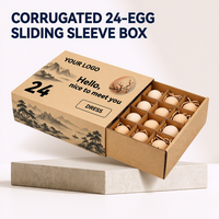 Hexu Benutzerdefiniertes Logo Bedruckte Wellpappe Recycelbare Faltbare Eierverpackungsbox Gittereinsatz zum Eierschutz Geschenkverpackung