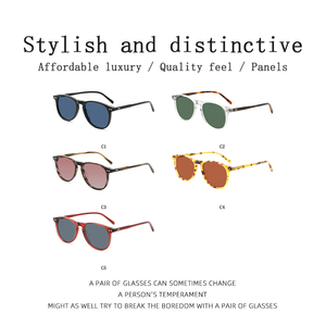 Nouvelles Lunettes de Soleil de Luxe Classiques Rondes Ovales <span class=keywords><strong>en</strong></span> Acétate avec Double Rivet sur les Branches, Verres Polarisés HD, Gafas De <span class=keywords><strong>Sol</strong></span> pour Femmes et Unisexe - Product Image 3