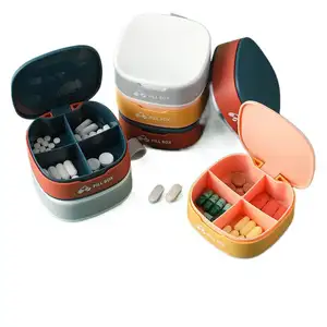 Таблетница для таблеток 4, органайзер для лекарств, капсула для лекарств, пластиковый контейнер для хранения, разделитель для еженедельных дорожных таблеток, резак для таблеток
