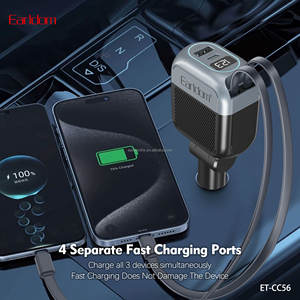 Cargador de Coche Retráctil 2 en 1 Más Vendido de Earldom con Cable, Adaptador de Coche de Carga Rápida USB C Tipo C de 65 W para iPhone y Samsung - Product Image 4