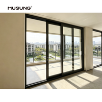 Portes coulissantes de patio modernes en aluminium à rupture de pont thermique, portes de balcon sur mesure à double vitrage trempé, économie d'énergie