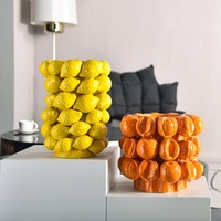 Vas keramik seni buah kreatif, tembikar modern unik sebagai dekorasi meja pernikahan atau hadiah vas jeruk lemon