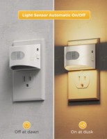 Veilleuses à détecteur de mouvement LOHAS, boîtier blanc, mini veilleuse LED à brancher avec détecteur de mouvement pour salle de bain, couloir