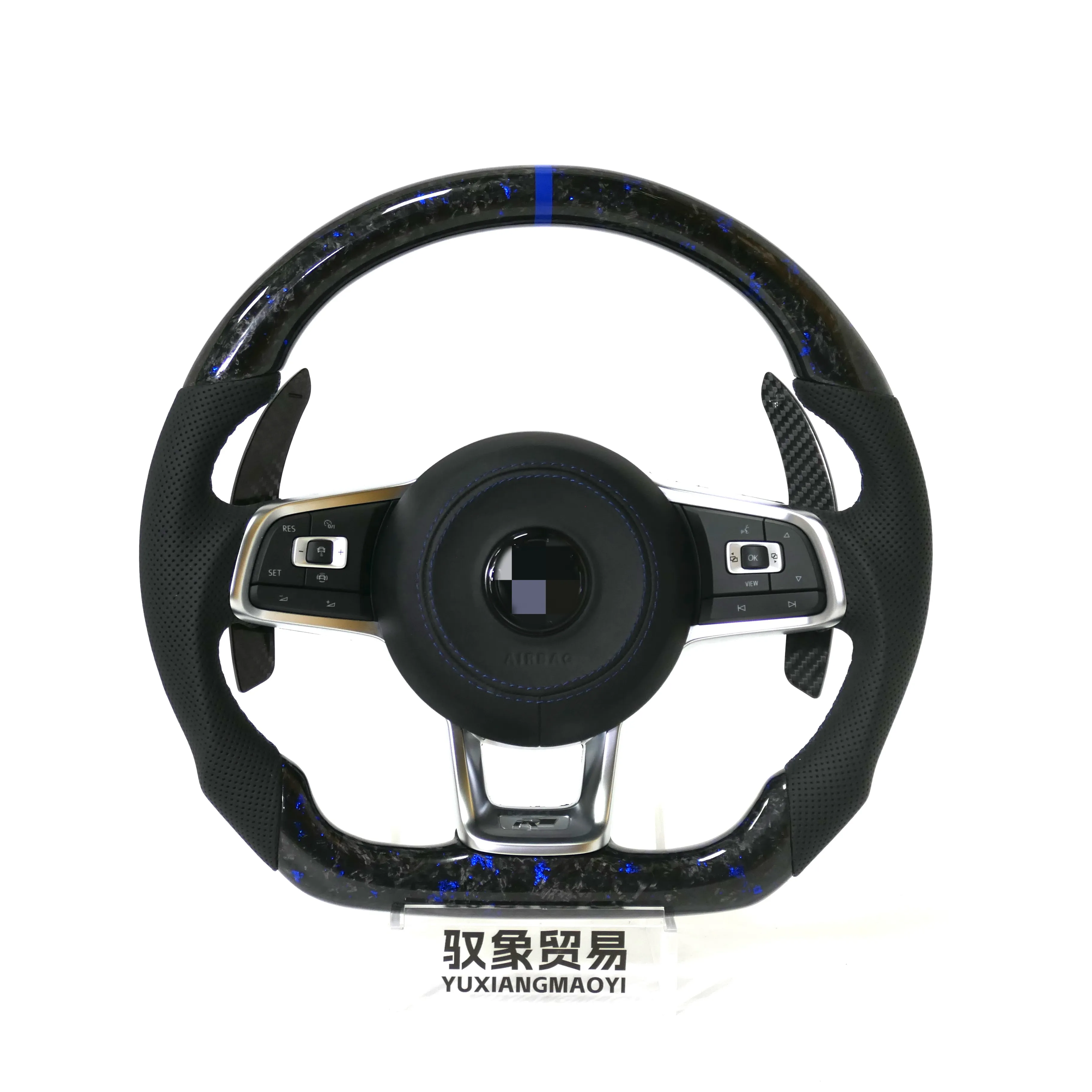 Blue forged carbon fiber custom steering wheel for Volkswagen Golf R Gti MK4 MK5 Mk6 Mk7 MK8 Vw POLO Golf Tour Tiguan Scirocco