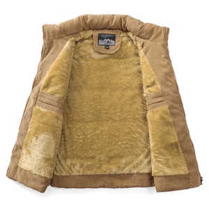 الخريف والشتاء دافئ أفخم سستة يصل سترة الرجال عارضة كوردوروي صدرية القطن صدريات الذكور - Product Image 4