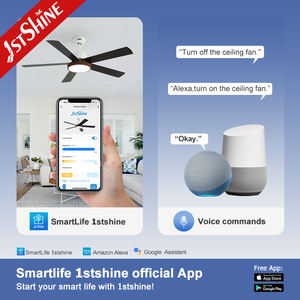 Kipas langit-langit LED 52 inci, kipas langit-langit OEM Dekorasi pisau MDF dengan remote kontrol dan pencahayaan 1stshine - Product Image 6