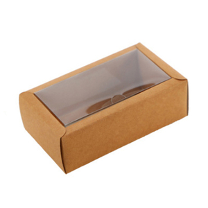 RTS Wholesale Brown Kraft Paper Foldable Packaging Boxes With Clear Lid