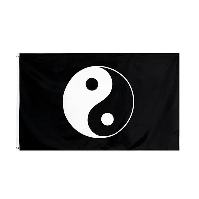 Venta al por mayor 100% banderas de poliéster y pancarta 3x5ft Tai Chi bandera religiosa Yin Yang Bandera de pescado