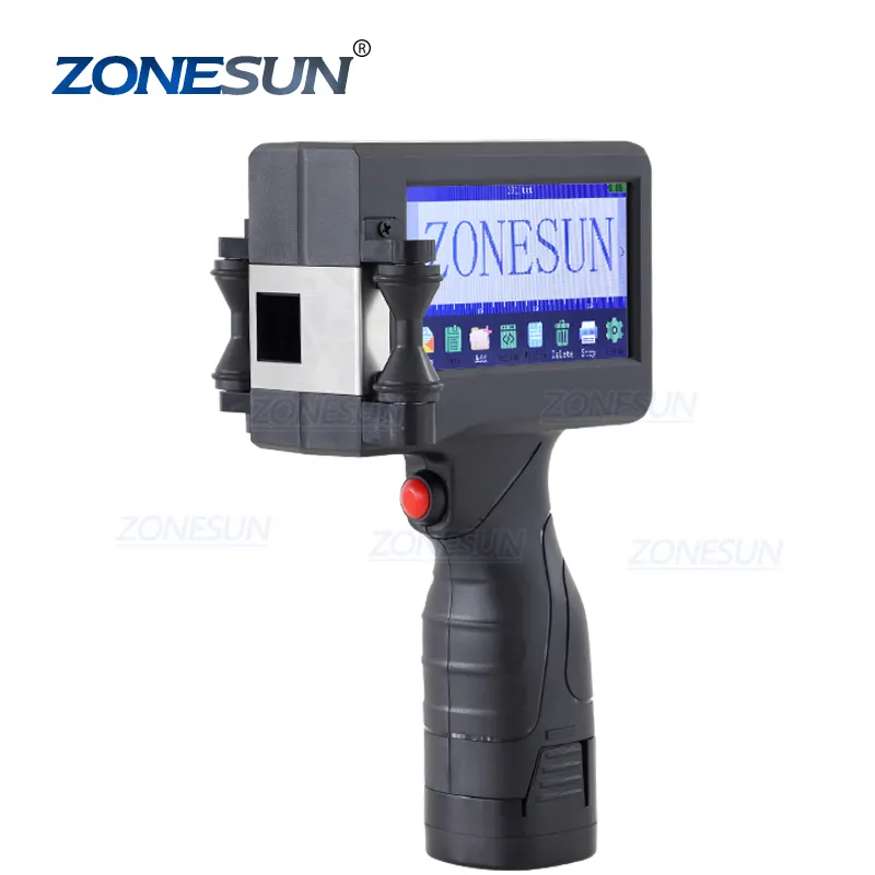 Zonesun เครื่องพิมพ์อิงค์เจ็ทแบบถือหน้าจอสัมผัส ZS-HIP127เครื่องเข้ารหัสสำหรับกล่องยางโลหะหมดอายุ