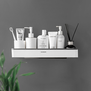 Accueil Salle <span class=keywords><strong>de</strong></span> bain & <span class=keywords><strong>Cuisine</strong></span> Organisateur mural <span class=keywords><strong>Étagère</strong></span> <span class=keywords><strong>de</strong></span> rangement en plastique sans poinçon pour une gestion efficace <span class=keywords><strong>de</strong></span> l'espace - Product Image 3