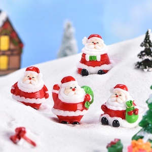 Nouvelles figurines miniatures en résine écologiques Père Noël et bonhomme de neige pour Noël, accessoires de bureau mignons, décorations pour la maison - Product Image 5