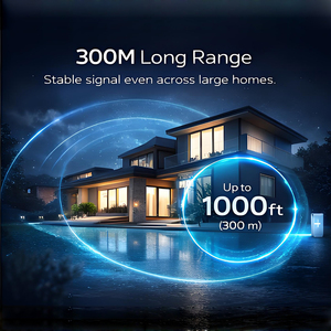 Sonnette sans fil intelligente étanche IP55, portée 300m, 60 mélodies, flash LED, luxe, plastique noir, télécommande, batterie, pour hôtel - Product Image 4