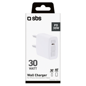 Cargador de Pared Sbs 30W Power Delivery Usb Tipo C Blanco - Product Image 3