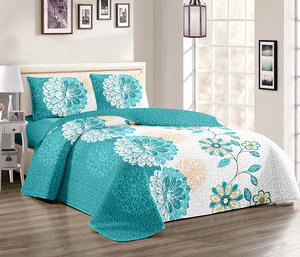 Juego de Cama <span class=keywords><strong>King</strong></span> <span class=keywords><strong>Size</strong></span> de 4 Piezas, Colcha Acolchada, Cubrecama con Sábana Ajustable y 2 <span class=keywords><strong>Fundas</strong></span> de Almohada, Stock Disponible - Product Image 3