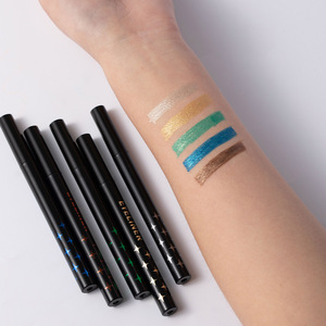 Maquillage de marque de distributeur personnalisé pointe pinceau ultra fine et flexible <span class=keywords><strong>noir</strong></span> paillettes <span class=keywords><strong>eyeliner</strong></span> liquide perle imperméable à l'eau - Product Image 5