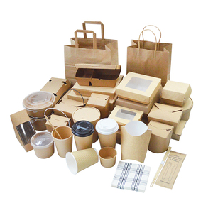 Papier Kraft jetable pour Barbecue, côtelettes de <span class=keywords><strong>poulet</strong></span>, frites, fruits, salade, plateau ouvert résistant à l'huile, papier revêtu ou couvercle en plastique, 3 pièces - Product Image 2