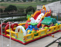 Hirondelle gonflable pour enfants forestiers, aire de jeux gonflable pour toboggan d'arbre ouverte et fermée grande bouche