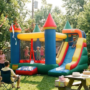 Château gonflable léger et personnalisé pour enfants, idéal pour les fêtes et le plaisir en plein air - Product Image 2