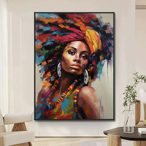 Vendita Calda Dipinto Fatto a Mano Moderno Ritratto di Donna <span class=keywords><strong>Africana</strong></span> <span class=keywords><strong>Arte</strong></span> da Parete - Product Image 2