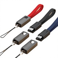 Cordon porte-clés avec câble de charge micro USB à gaine TPE pour S9 S10 Plus, Mi 8 9 – Câble USB court à charge rapide