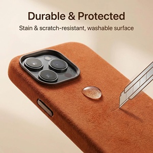 Элитный чехол для <span class=keywords><strong>iPhone</strong></span> 16/15 Pro Max от производителя: магнитный, с гальваническим покрытием, для бизнеса и стильного дизайна (под алькантару) - Product Image 5