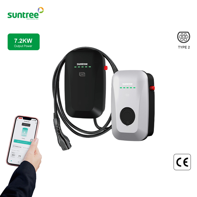 Smart AC EV Charger 7.2kW Wallbox Station with WiFi App RFID for Residential Use