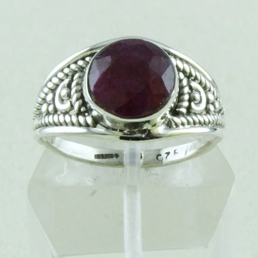 Ruby Gemstone 925 Sterling Silver Ring Online Jewelry