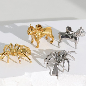 Poder Dorado |   Colgantes de Acero Inoxidable Chapados en Oro PVD de 18K |   Dijes de Pistola, Araña, Perro, Pirámide y Mancuerna para la Creación de Joyas - Product Image 5