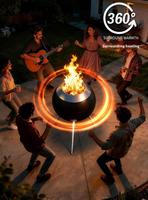 Poêle à bois et granulés portable à faible émission de fumée pour camping, jardin, terrasse, cuisson et chauffage extérieur