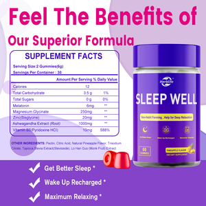 Haccp OEM ODM Melatonin Gummies, Sleep Support for Adults Sleep Gummy <b>Supplement</b> for Deep Relaxation Adults - Product Image 2