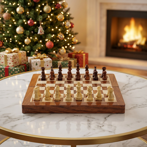 Jeu d'échecs vintage en bois de rose fait main, pièces en bois sculptées, reines supplémentaires pour 2 joueurs, cadeau pour enfants et adultes - Product Image 1