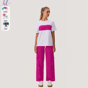 Có Sẵn 2025 Người Phụ Nữ Giản Dị 2 Mảnh Set <span class=keywords><strong>Top</strong></span> Và Quần Denim Set T-Shirt Với Quần Set Cho Hàng Ngày - Product Image 3