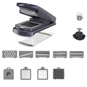 Cortador de Verduras Multifuncional de 12 Piezas, Rebanador de Frutas, Verduras y Cebollas con Contenedor, Manual - Product Image 6