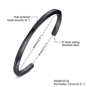 2026 Wholesale Waterproof Vintage Stainless Steel <b>Cuff</b> Fashion Bangle <b>Bracelet</b> Men's 18K Gold/<b>Silver</b> Plated Gift - Product Image 3