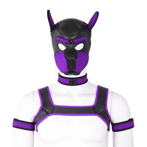 БДСМ бондаж щенок капюшон, воротник, нагрудное плечо, повязка на руку для мужчин - Product Image 1