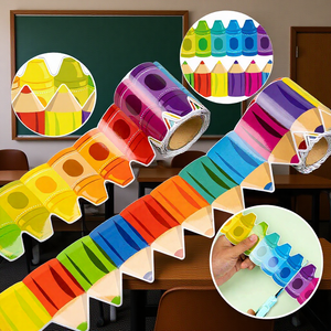 Personalizado varios temas Arco Iris tablón de anuncios borde embellecedor aula decoraciones para la escuela pared ventana puerta pizarra Decoración - Product Image 4