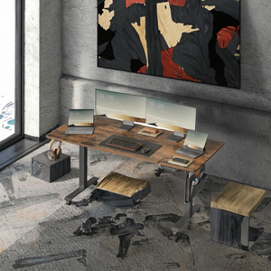 Escritorio de pie de acero inoxidable telescópico ergonómico, mesa de ordenador de oficina en casa ajustable en altura con diseño moderno - Product Image 2